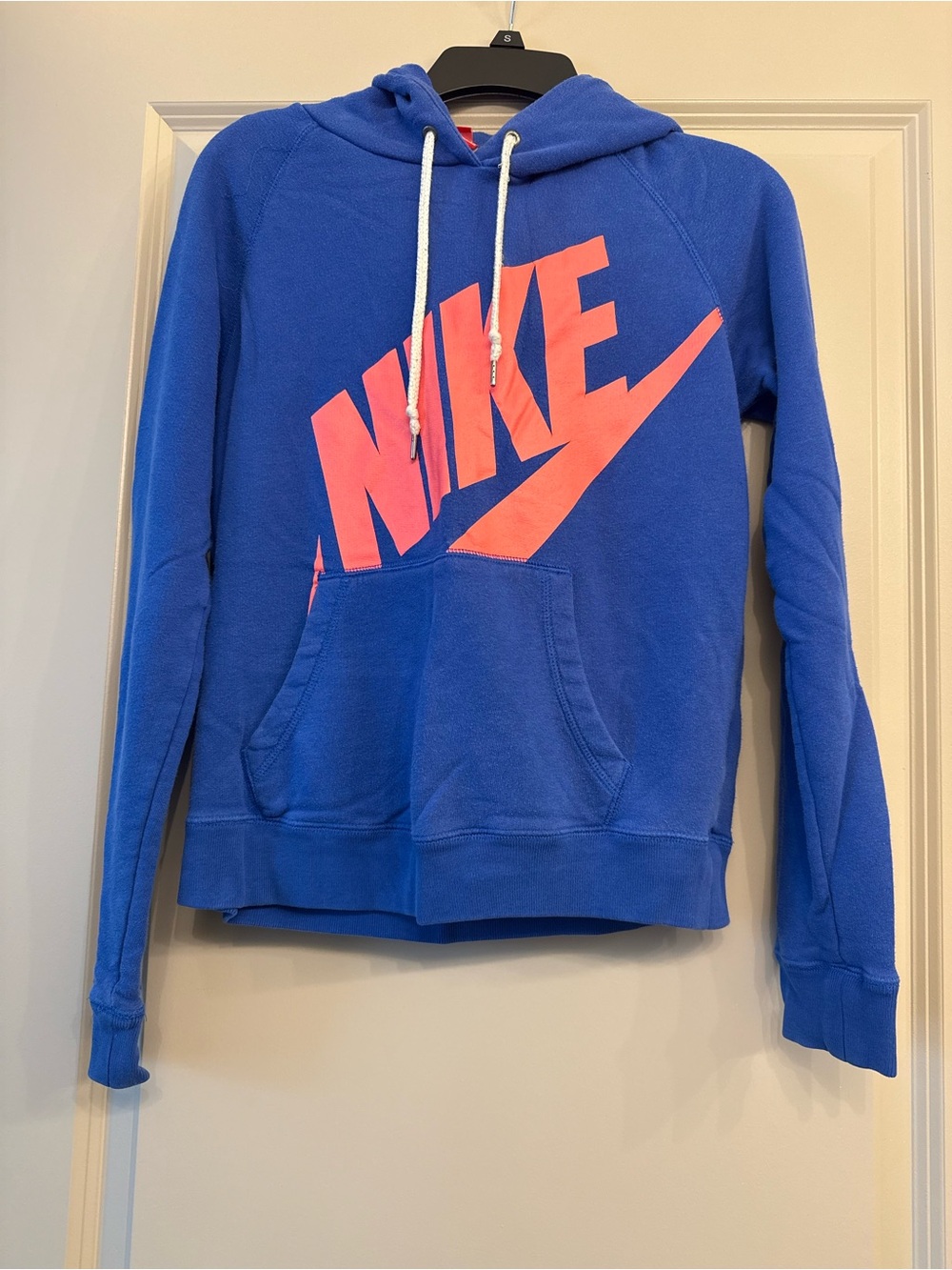 Nike Royal Blue Hoodie with Coral Logo